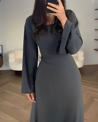 Elegant Strikket Maxi Kjole