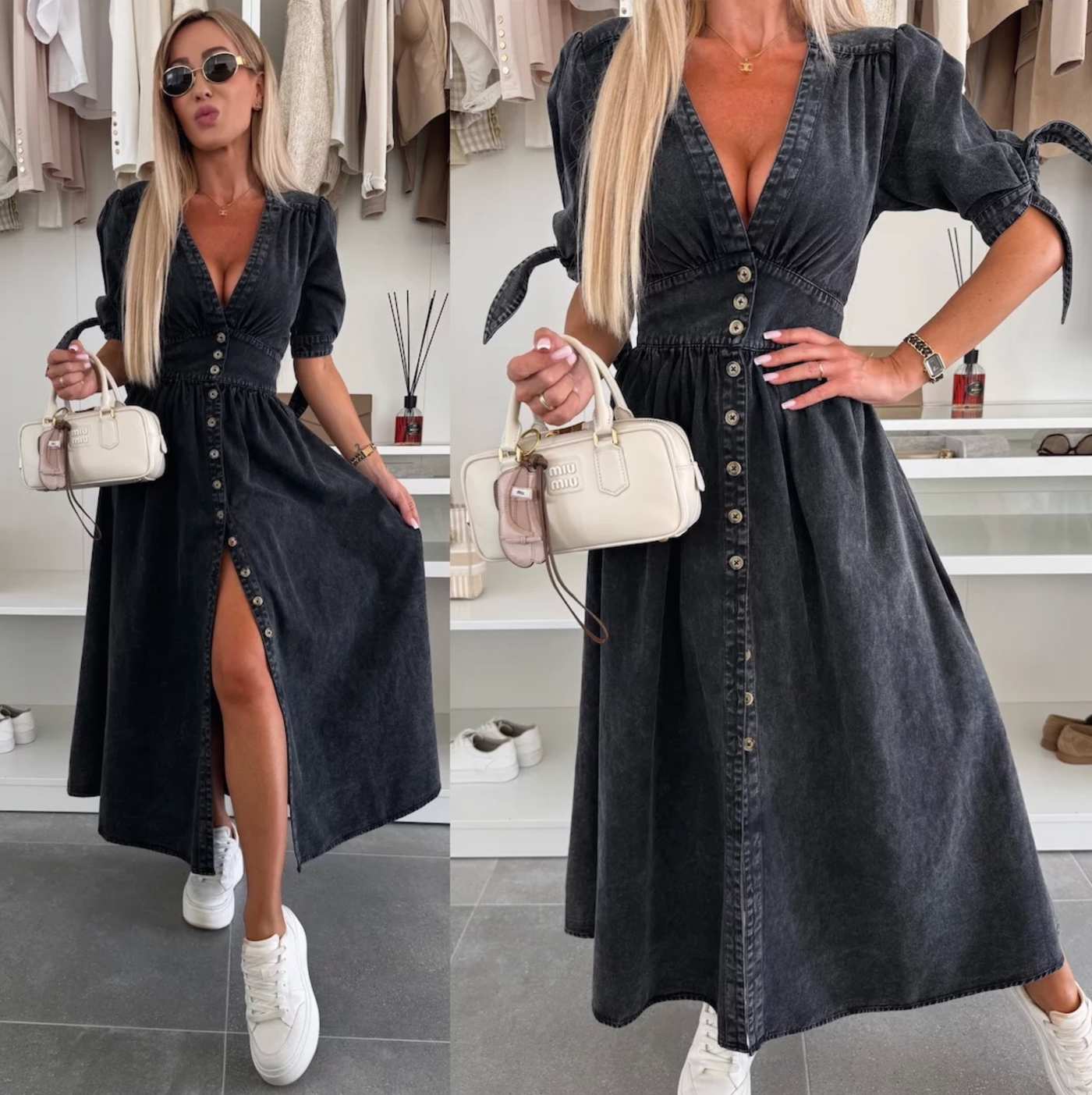 Ivanka | Stralende Denim-jurk
