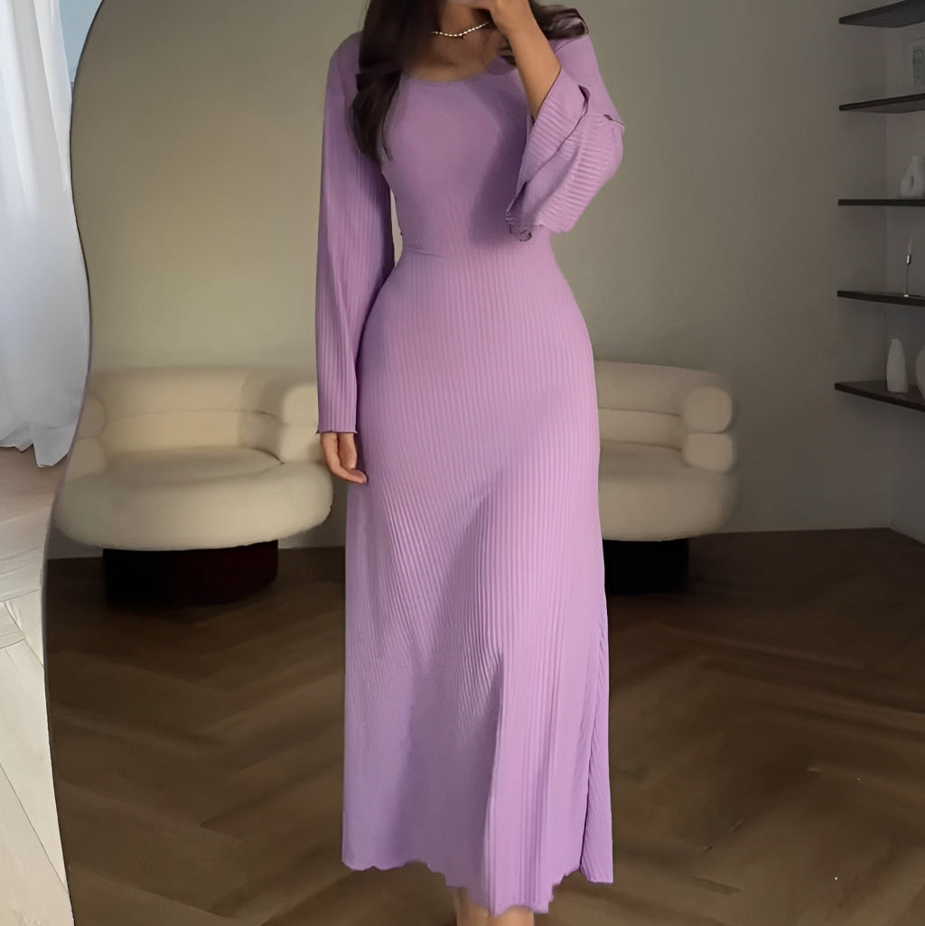 Elegant Strikket Maxi Kjole