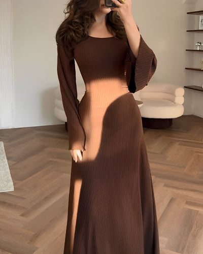 Elegant Strikket Maxi Kjole